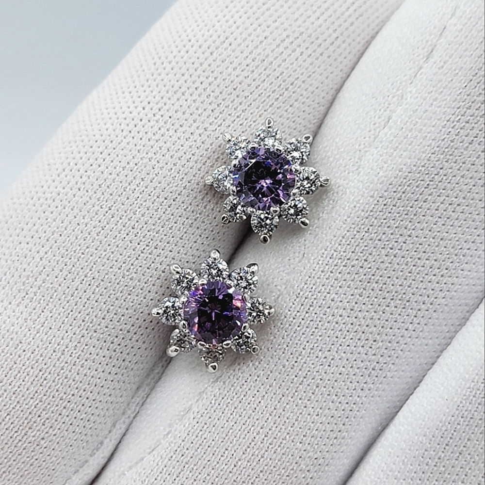 Silver Amethyst Earrings #2284